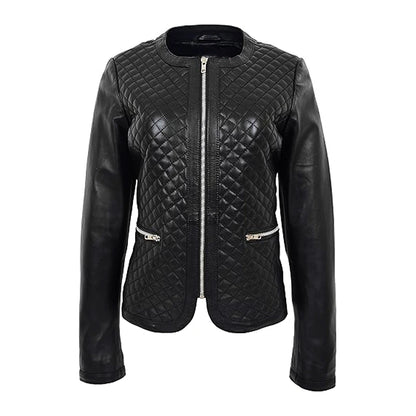 Black Quilted Leather Jacket