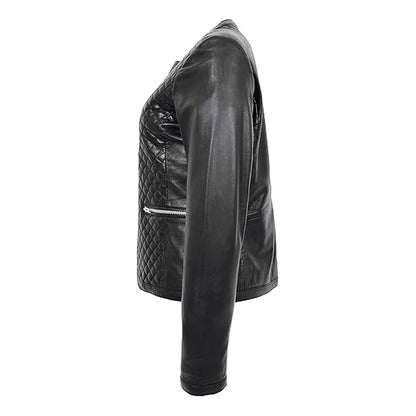 Black Quilted Leather Jacket