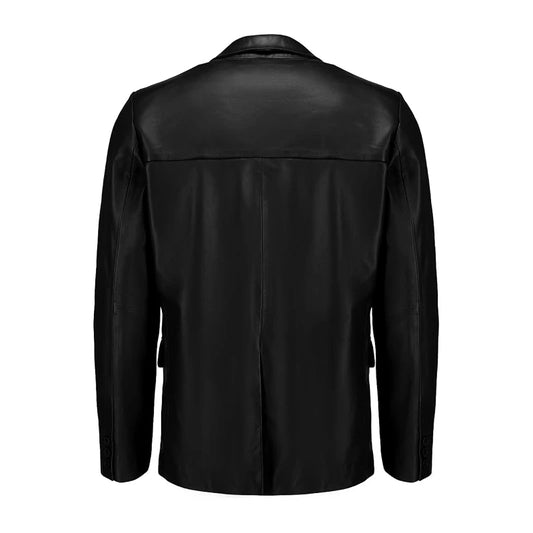Allure Black Casual Leather Blazer