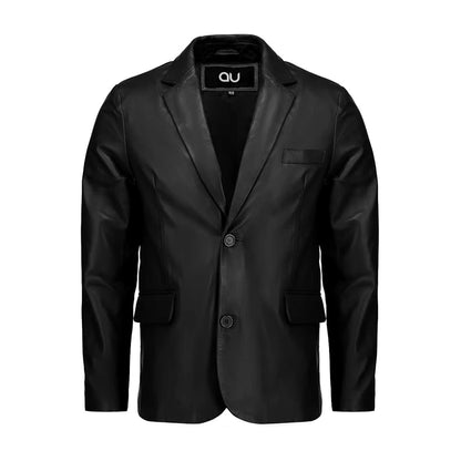 Allure Black Casual Leather Blazer