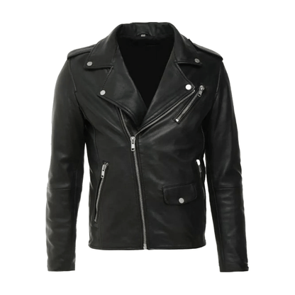 Dark Knight Black Leather Biker Jacket