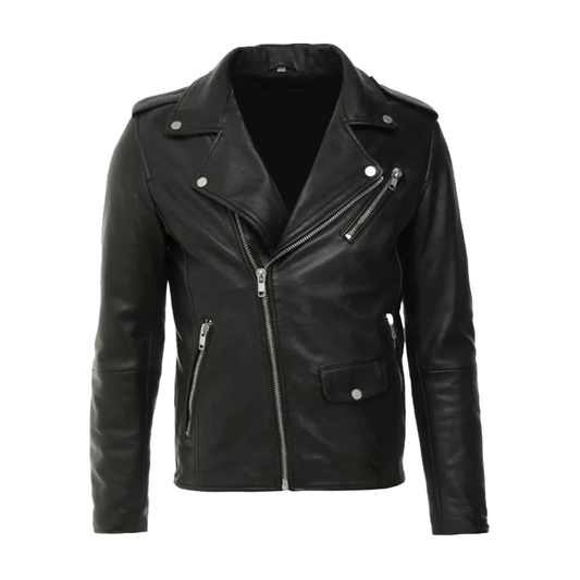 Dark Knight Black Leather Biker Jacket