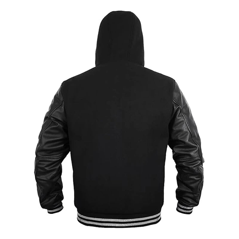 Hooded Varsity Bomber Jacket
