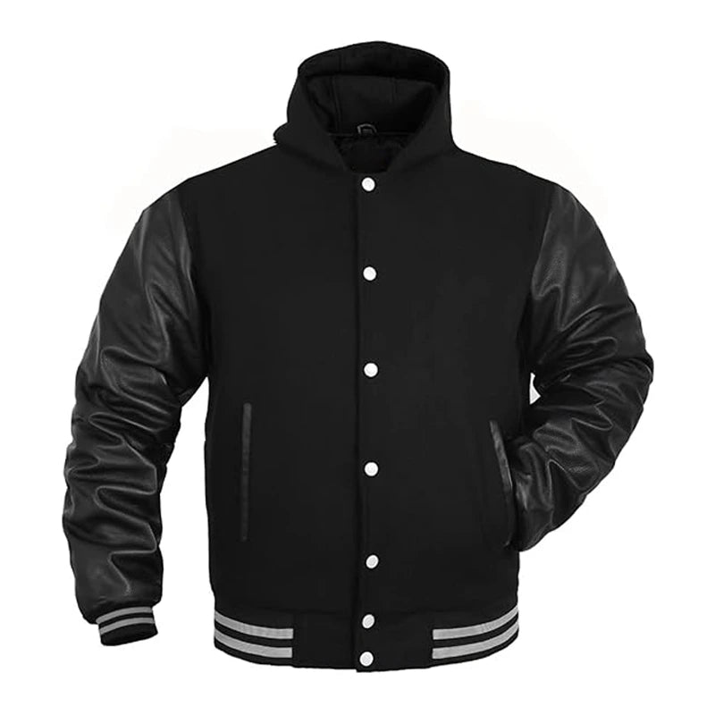 Hooded Varsity Bomber Jacket