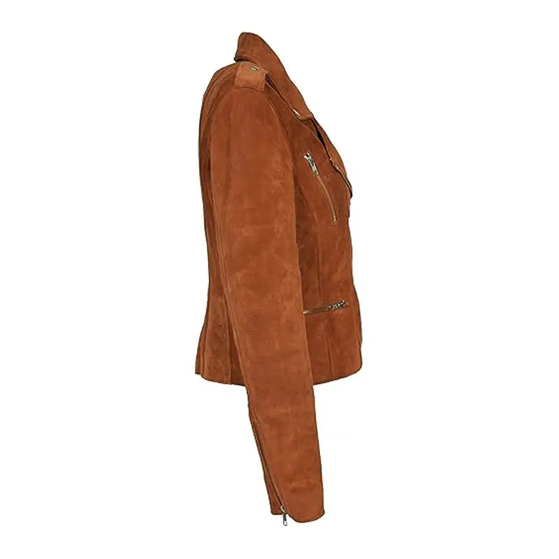 Brown Suede Biker Jacket
