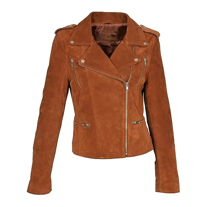 Brown Suede Biker Jacket