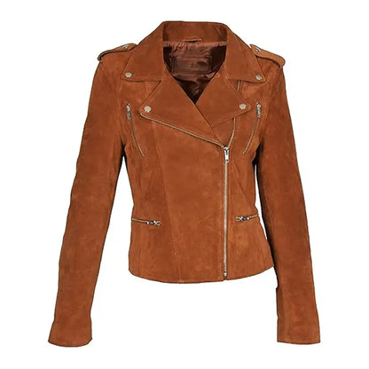 Brown Suede Biker Jacket