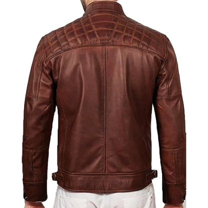 Cafe Racer Brown Leather Jacket
