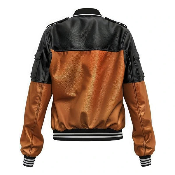 Heritage Brown Leather Bomber Jacket