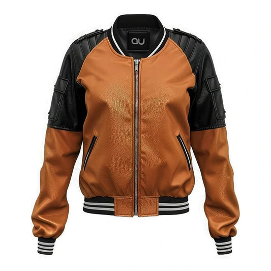 Heritage Brown Leather Bomber Jacket