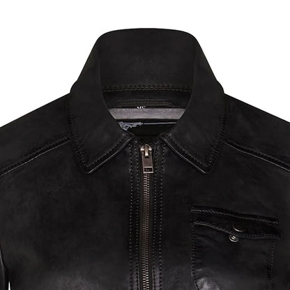 Desire Black Suede Leather Jacket