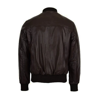 Classic Zipper Brown Bomber Jacket