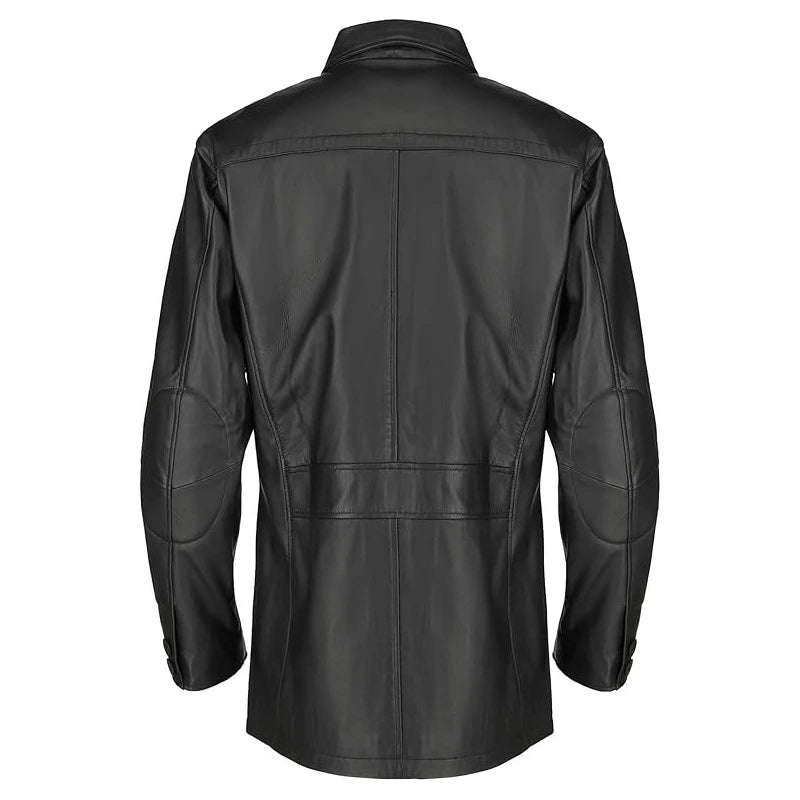 Rider Black Leather Coat