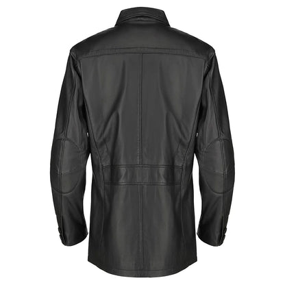 Rider Black Leather Coat