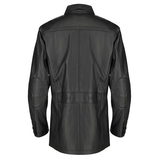 Rider Black Leather Coat
