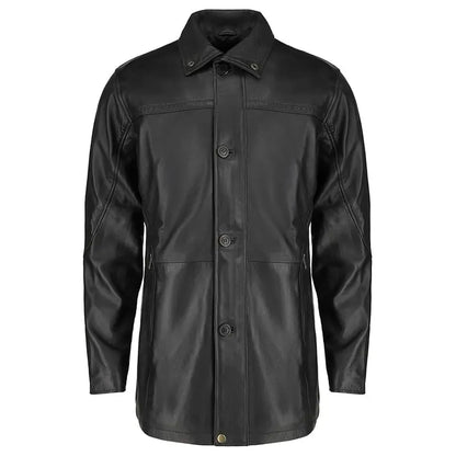 Rider Black Leather Coat