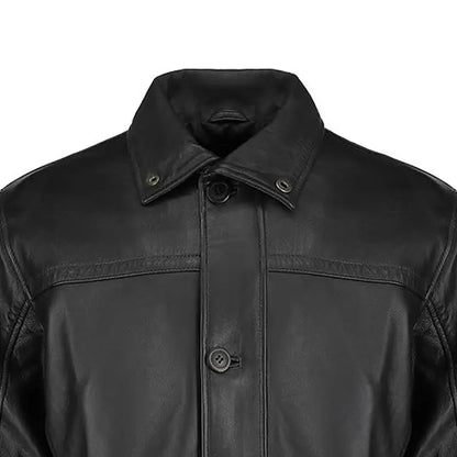 Rider Black Leather Coat