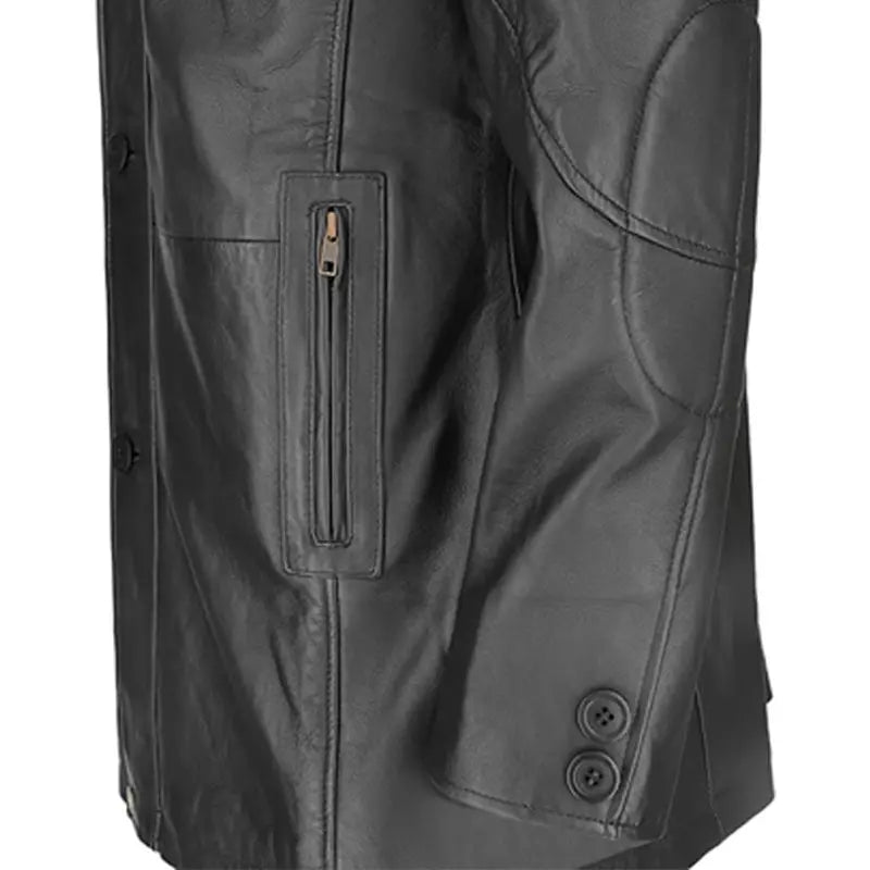 Rider Black Leather Coat