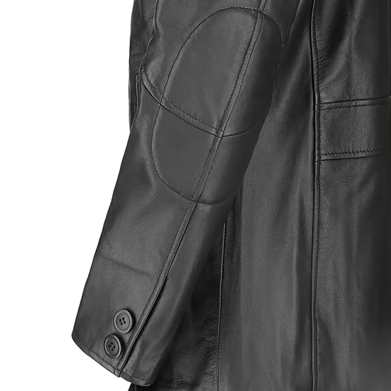 Rider Black Leather Coat