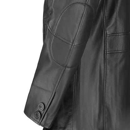 Rider Black Leather Coat