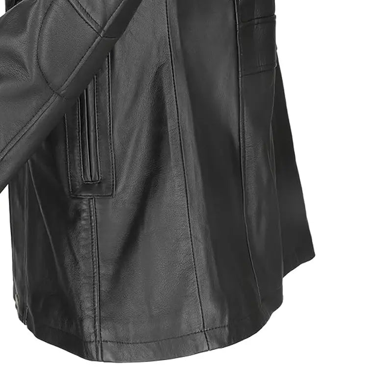 Rider Black Leather Coat