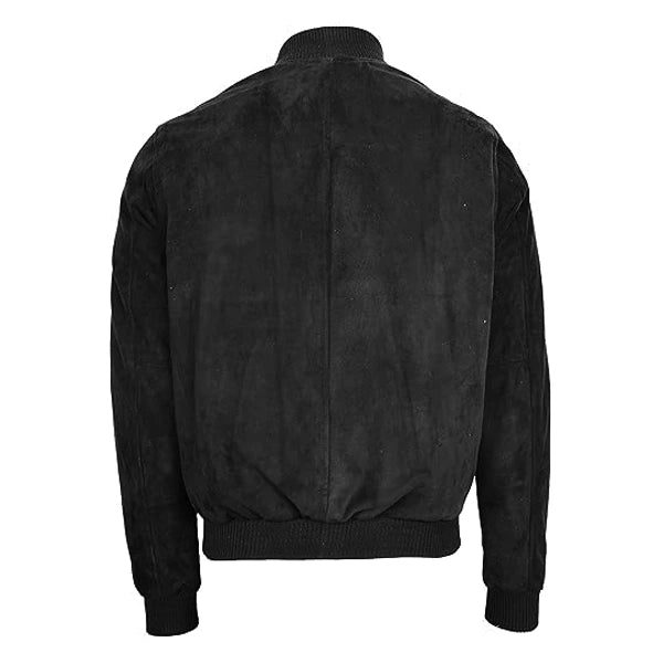 Suede Black Bomber Jacket