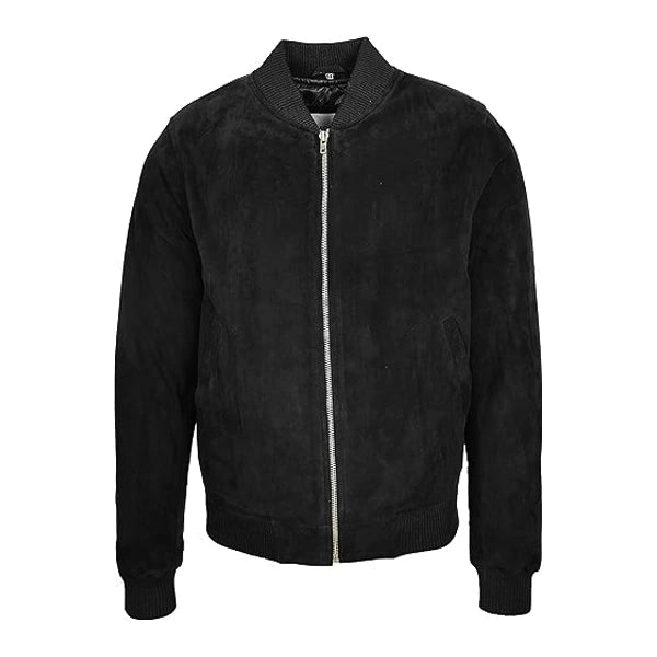 Suede Black Bomber Jacket