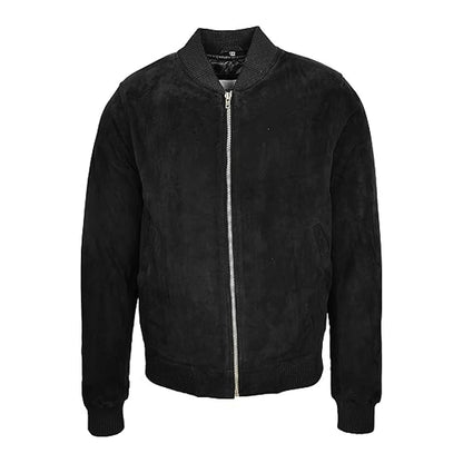 Suede Black Bomber Jacket