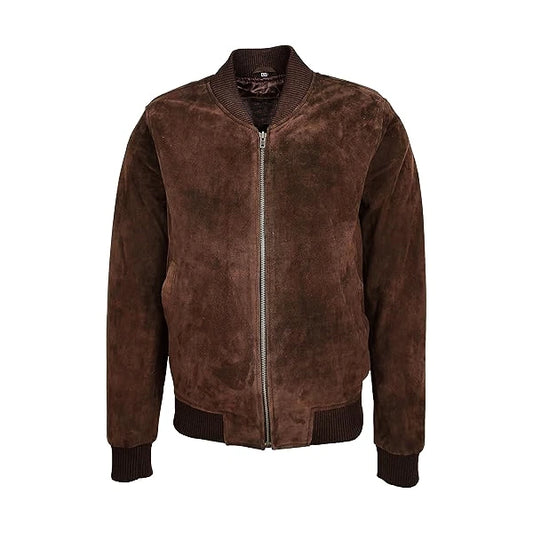 Suede Brown Bomber Jacket