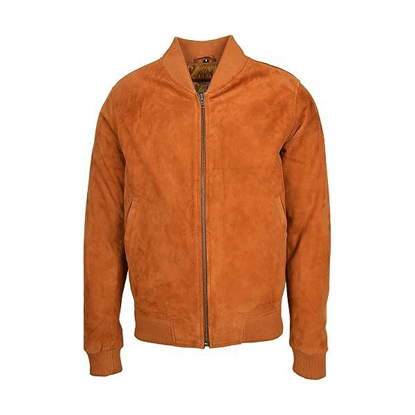 Suede Tan Bomber Jacket